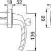 Hoppe Atlanta Manilla para ventana con Sper rzyli Nel efecto acero inoxidable sperrbar Llave cuadradillo